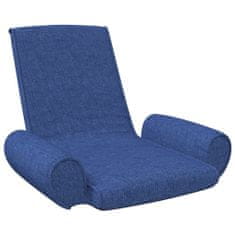 Vidaxl Skladacia stolička na podlahu, modrá, látka