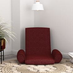 Vidaxl Skladacia stolička na podlahu, vínová červená, látka