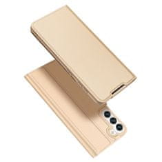 Dux Ducis Skin Pro knižkové kožené puzdro na Samsung Galaxy S22, zlaté