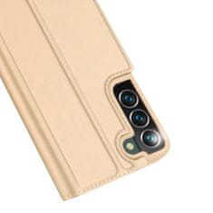 Dux Ducis Skin Pro knižkové kožené puzdro na Samsung Galaxy S22 Plus, zlaté