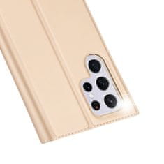Dux Ducis Skin Pro knižkové kožené puzdro na Samsung Galaxy S22 Ultra, zlaté