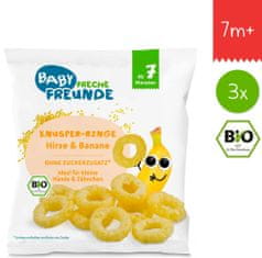 Freche Freunde BIO Chrumkavé krúžky - Proso a banán 3x20g
