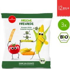 Freche Freunde BIO Zeleninové tyčinky s paradajkou, kukuricou a hráškom 3x30g