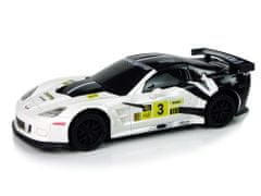 Lean-toys Závodné športové auto R/C 1:24 Corvette C6.R White 2.4 G Lights