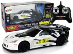 Lean-toys Závodné športové auto R/C 1:24 Corvette C6.R White 2.4 G Lights