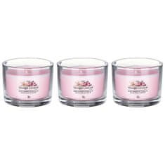 Yankee Candle Sada votívnych sviečok v skle Pink Cherry Vanilla 3 x 37 g