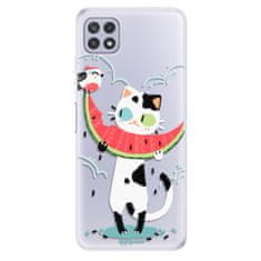 iSaprio Silikónové puzdro - Cat with melon pre Samsung Galaxy A22 5G