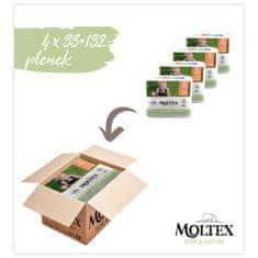 MOLTEX Plenky Pure & Nature Midi 4-9 kg - ekonomické balenie (4 x 33 ks)