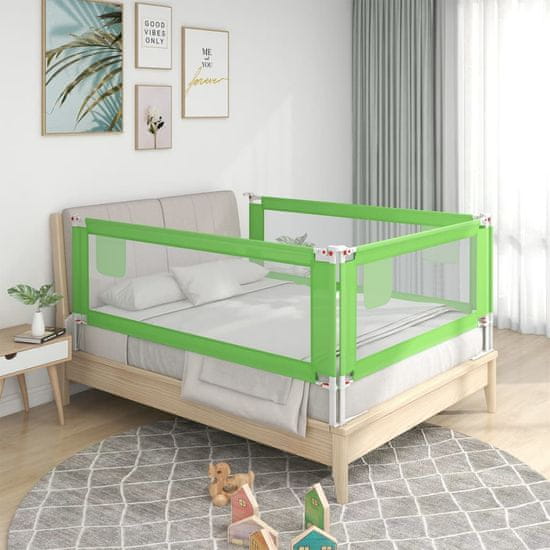 Vidaxl Zábrana na detskú posteľ zelená 120x25 cm látka