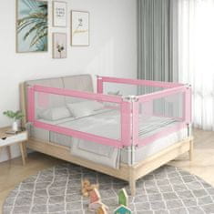 Vidaxl Zábrana na detskú posteľ ružová 200x25 cm látka