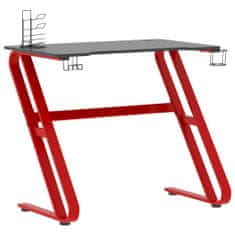 Vidaxl Herný stôl s nohami v tvare ZZ čierny a červený 90x60x75 cm