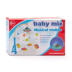 Baby Mix Kolotoč nad postieľku s projektorom a ovládačom modrý