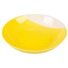 Duvo+ Keramický tanier žlto-biely 350ml/16x16x3,5cm