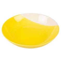 Duvo+ Keramický tanier žlto-biely 500ml/18,5x18,5x4,5cm