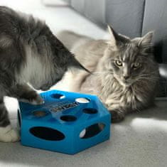 EBI COOCKOO SWIRLY Elektronická interaktívna hračka pre mačky s rotujúcimi pierkami -modrá 20,4x6,8x23cm