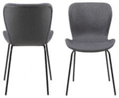 Design Scandinavia Jedálenská stolička Batilda (SET 2ks), tmavo šedá