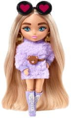 Mattel Barbie Extra Minis vo fialových hoodie šatách HGP62