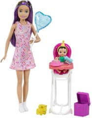 Mattel Barbie Opatrovateľka herný set Narodeninová party - brunetka FHY97