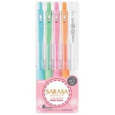 ZEBRA Pen Sada gélových pier "Sarasa Clip Milk", 5 pastelových farieb, 0,33 mm, stláčací, 17270