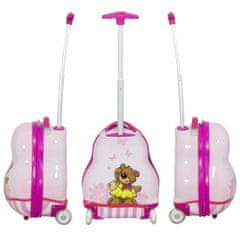 MONOPOL Detský kufor Teddy Pink XS