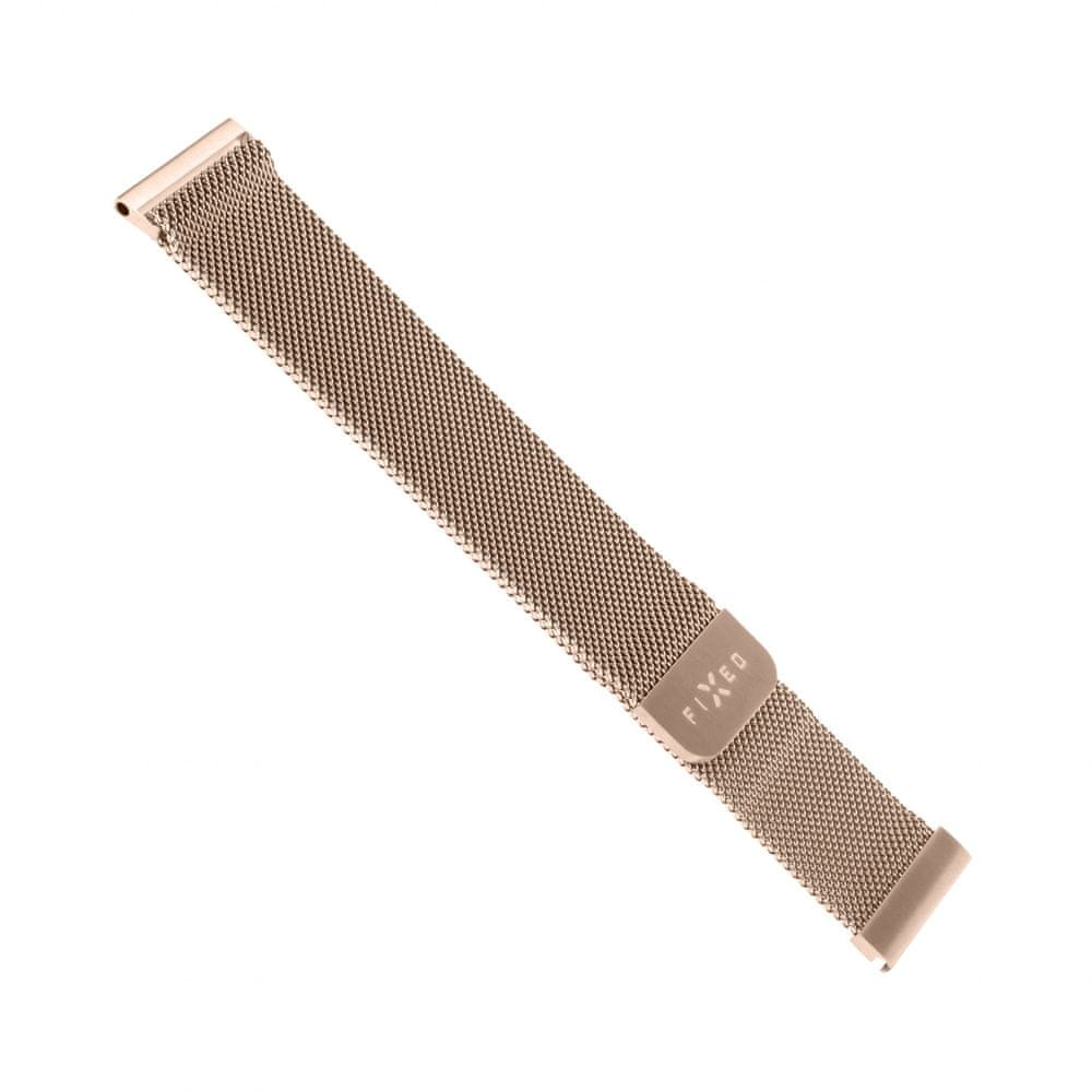 FIXED Sieťovaný nerezový remienok Mesh Strap so šírkou 22 mm pre smartwatch FIXMEST-22MM-RG, ružovo-zlatý - rozbalené