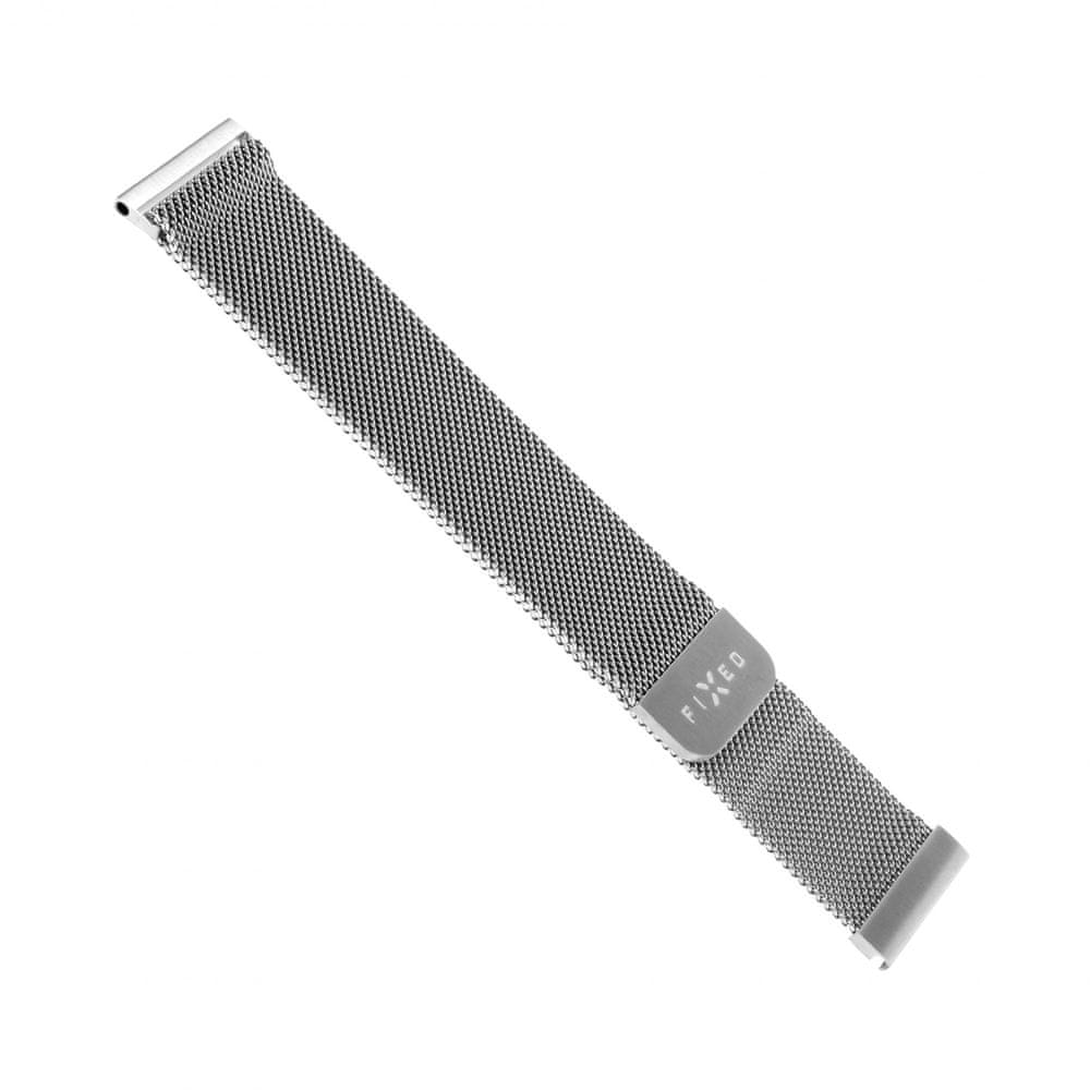 FIXED Sieťovaný nerezový remienok Mesh Strap so šírkou 20 mm pre smartwatch FIXMEST-20MM-SL, strieborný