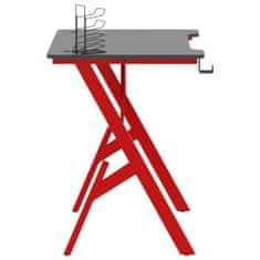 Vidaxl Herný stôl s nohami v tvare Y čierny a červený 90x60x75 cm