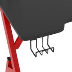 Vidaxl Herný stôl s nohami v tvare Y čierny a červený 90x60x75 cm