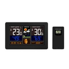 Solight meteostanica, aplikácia Smart Life, extra veľký farebný LCD, teplota, vlhkosť, tlak, USB nabíjanie, čierna, TE81WIFI