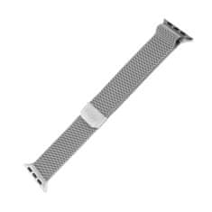 FIXED Sieťovaný nerezový remienok Mesh Strap pre Apple Watch 42/44/45 mm FIXMEST-434-SL, strieborný