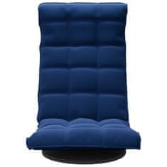 Vidaxl Otočná podlahová stolička modrá zamatová