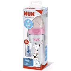 Nuk Dojčenská fľaša FC+Temperature Control 300 ml BOX-Flow Control cumlík pink