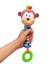 BABY ONO Plyšová pískacia hračka s hryzátkom opička