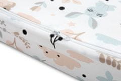 Sensillo obliečka bavlnená na klinový vankúš 38x60, ježko a zajac - biela