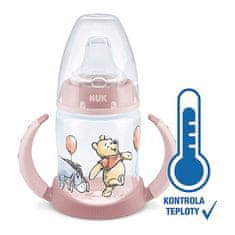 Nuk kojenecká fľaška na učenie Macko Pú s kontrolou teploty 150 ml
