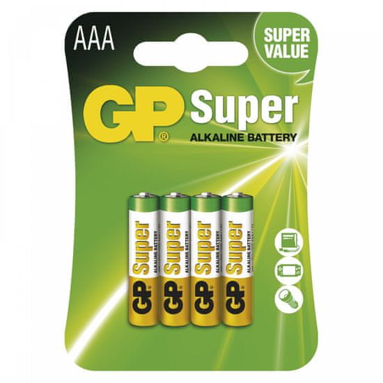 GP Alkalické batérie GP Super (AAA), 4 ks
