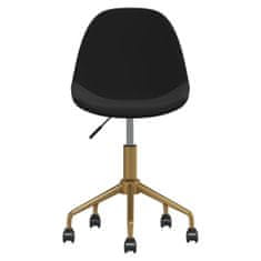 Vidaxl Otočná stolička, čierna, čalúnená zamatom