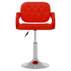 Vidaxl Otočná stolička, červená, čalúnená umelou kožou