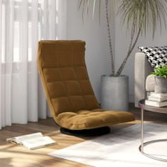 Vidaxl Otočná podlahová stolička hnedá zamatová
