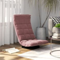 Vidaxl Otočná podlahová stolička ružová zamatová