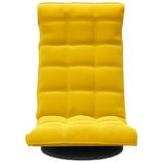 Vidaxl Otočná podlahová stolička žltá zamatová
