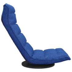 Vidaxl Otočná podlahová stolička modrá látková