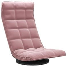 Vidaxl Otočná podlahová stolička ružová zamatová