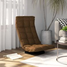 Vidaxl Otočná podlahová stolička hnedá látková