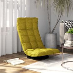 Vidaxl Otočná podlahová stolička zelená látková