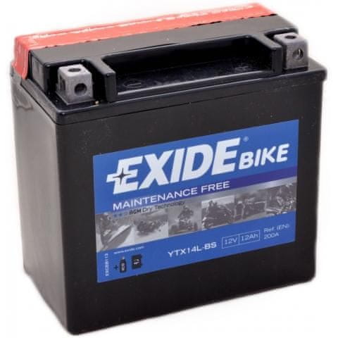 Exide  BIKE AGM - MAINTENANCE FREE 12V 12AH 200A, YTX14L-BS