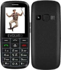 Evolveo EasyPhone EG, mobilný telefón pre seniorov s nabíjacím stojanom, čierny