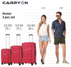 CARRY ON Sada kufrov Porter Red 3-set