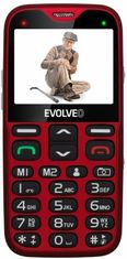 Evolveo EasyPhone XG, mobilný telefón pre seniorov s nabíjacím stojanom, červený