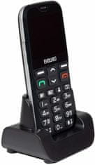 Evolveo EasyPhone XG, mobilný telefón pre seniorov s nabíjacím stojanom, čierny